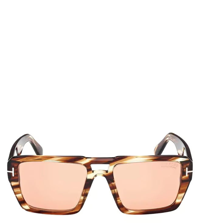 Tom Ford Brown UV Protected Square Sunglasses for Men FT1153 56 55E