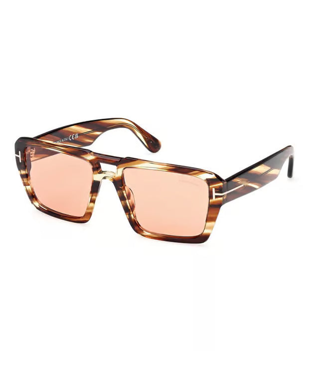 Tom Ford Brown UV Protected Square Sunglasses for Men FT1153 56 55E