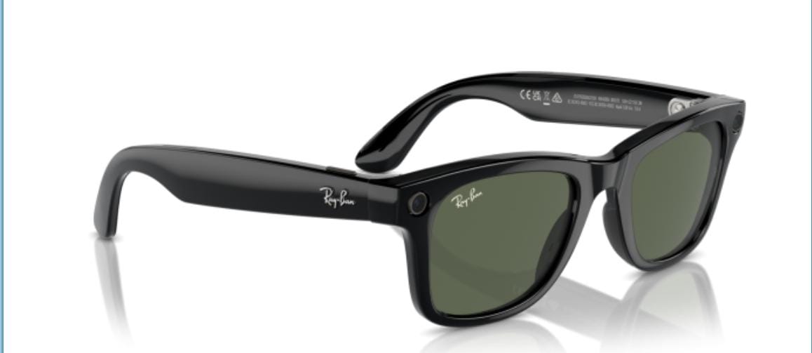 RAY-BAN I META WAYFARER SHINY BLACK-GEN 1